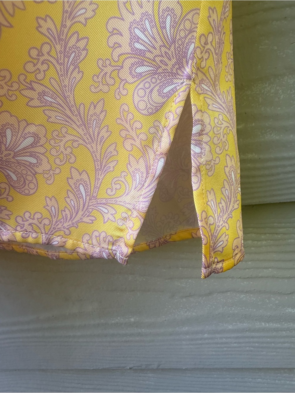 Sandro Yellow and Cream Floral Short-Sleeve Button-Down Shirt - Picture 7 of 15